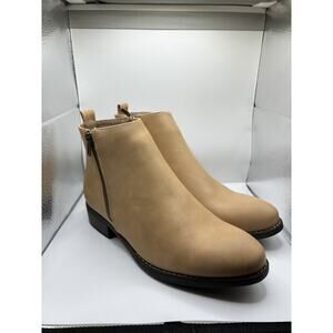 Riverberry Women's Size 7.5 Avery Zip Up Tan Ankle Boots Bootie Classic Boho